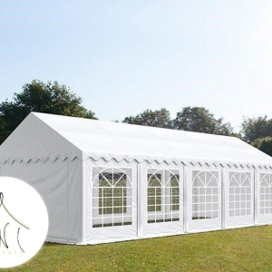 Šator za zabave 4x10m, PVC cerada, bijela, s okvirom za pod
