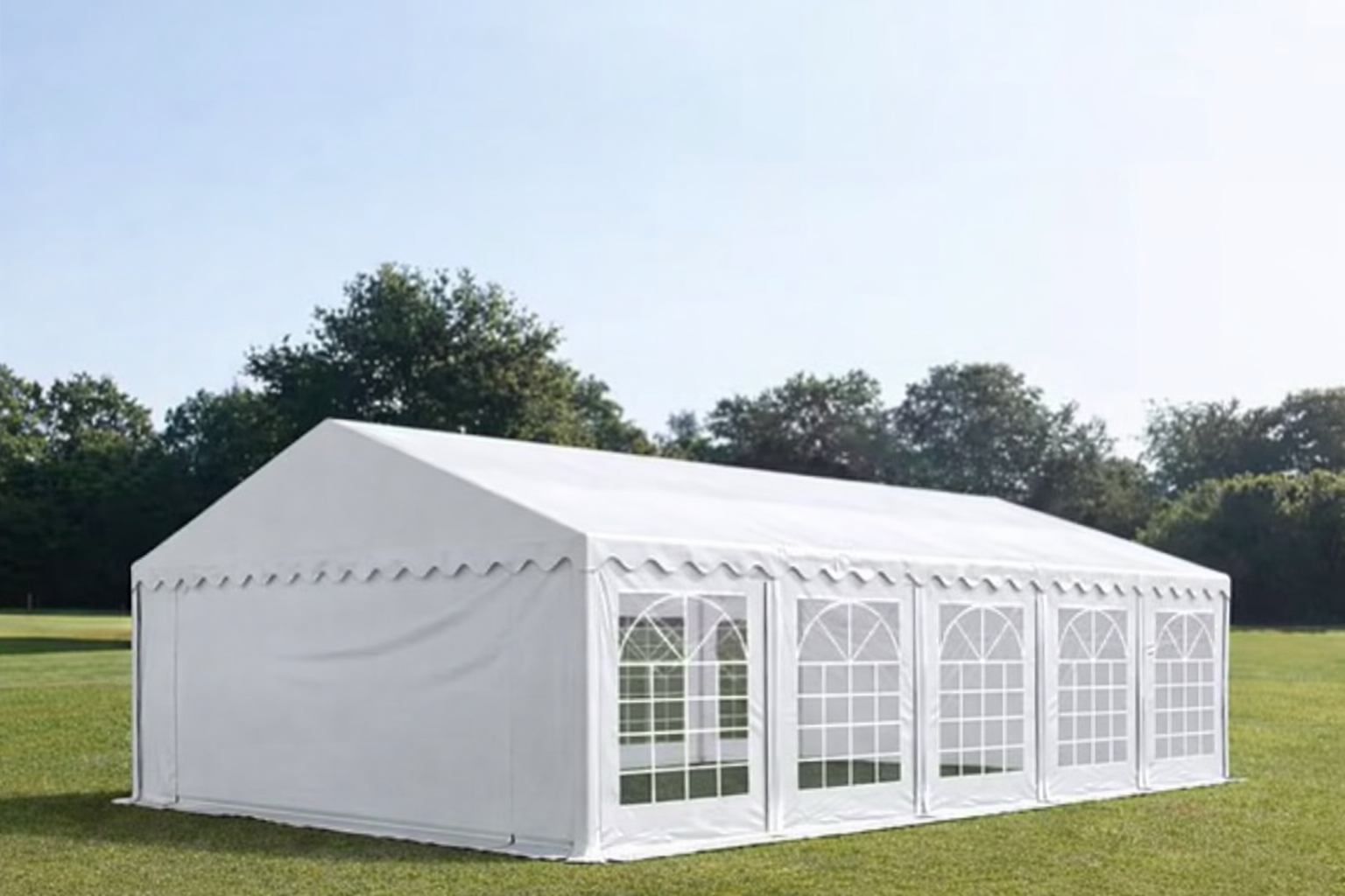 Šator za zabave 5x10m, PVC cerada, bijela AKCIJSKA CIJENA