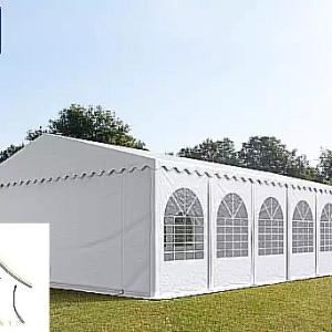 Šator za zabave 8x12m, PVC cerada, bijela, s okvirom za pod