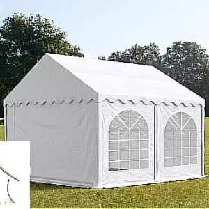Šator za zabave 4x4m, PVC cerada, bijela, s okvirom za pod