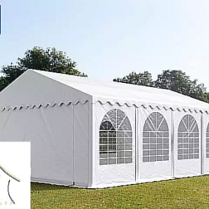 Šator za zabave 6x8m, PVC cerada, bijela, s okvirom za pod