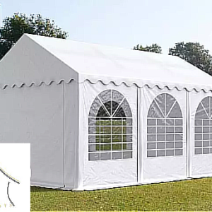Šator za zabave 4x6m, PVC cerada, bijela, s okvirom za pod