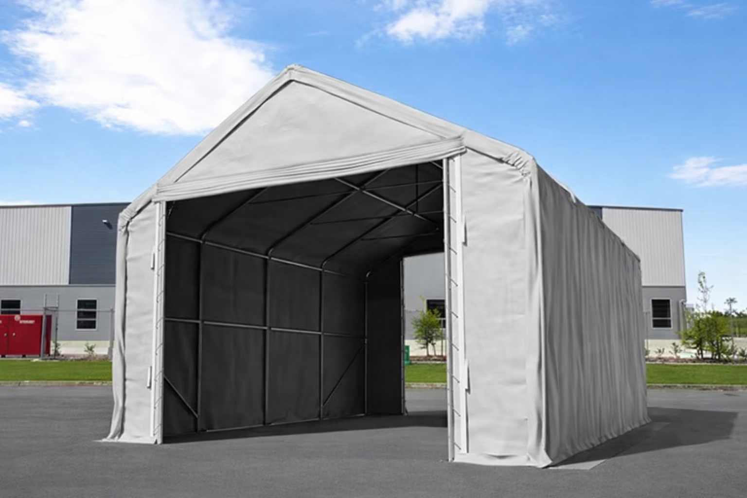 Šatorska hala Everest 5x10m, PRIMETex cerada, siva, sa strukturnom analizom
