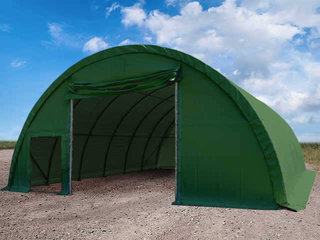 Skladišna hala 9,15x20m, PRIMETex cerada, tamnozelena, sa statičkom analizom